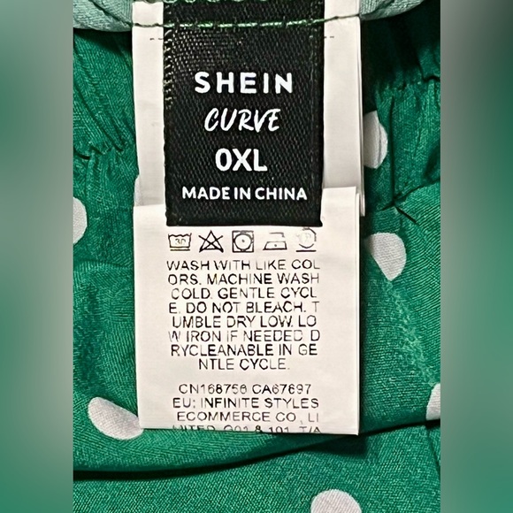 SHEIN Green Polka Dot Wide Leg Pants - Picture 2 of 5